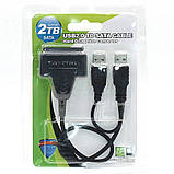 Перехідник USB 2.0 SATA для жорсткого диска 2.5 HDD SSD адаптер із сата на юсб, фото 3