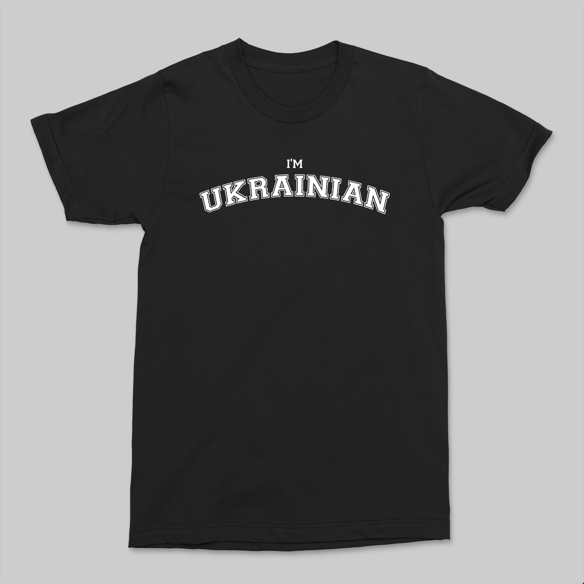 Футболка чорна унісекс напис "I AM UKRAINIAN" / футболка з патріотичним принтом