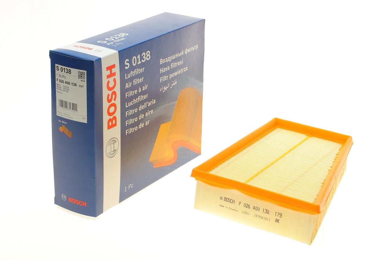 Bosch s0138 F026400138 Фільтр повітряний Renault Megane CC, Megane III, Grand Scénic III, Scénic III, Fluence, Megane III Combi;