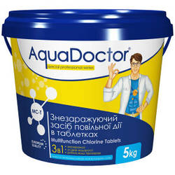 Дезінфектант 3 в 1 на основі хлору AquaDoctor MC-T (1кг) таблетки 20 гр