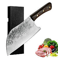 Кухонный топорик для мяса сербский нож 20 см из кованой нержавеющей стали в подарочной коробке (FSSKC-11)