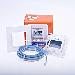 Програмований терморегулятор для теплої підлоги terneo pro, білий