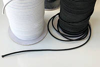 Резинка круглая (резинка-шнур или шляпная резинка), черная- 5 мм / длина 46 м
