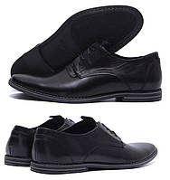 Мужские кожаные туфли классика черные VanKristi, мужские демисезонные повседневные. Мужская обувь