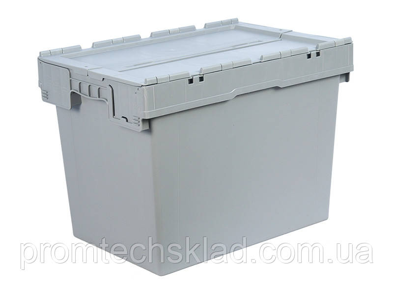 Ящик пластиковый с крышкой 600х400х435 для дистрибуции N6442-ALC - фото 2 - id-p1636695527