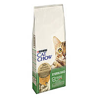 CAT CHOW Sterilized Сухий корм для стерилізованих котів з індичкою 15кг