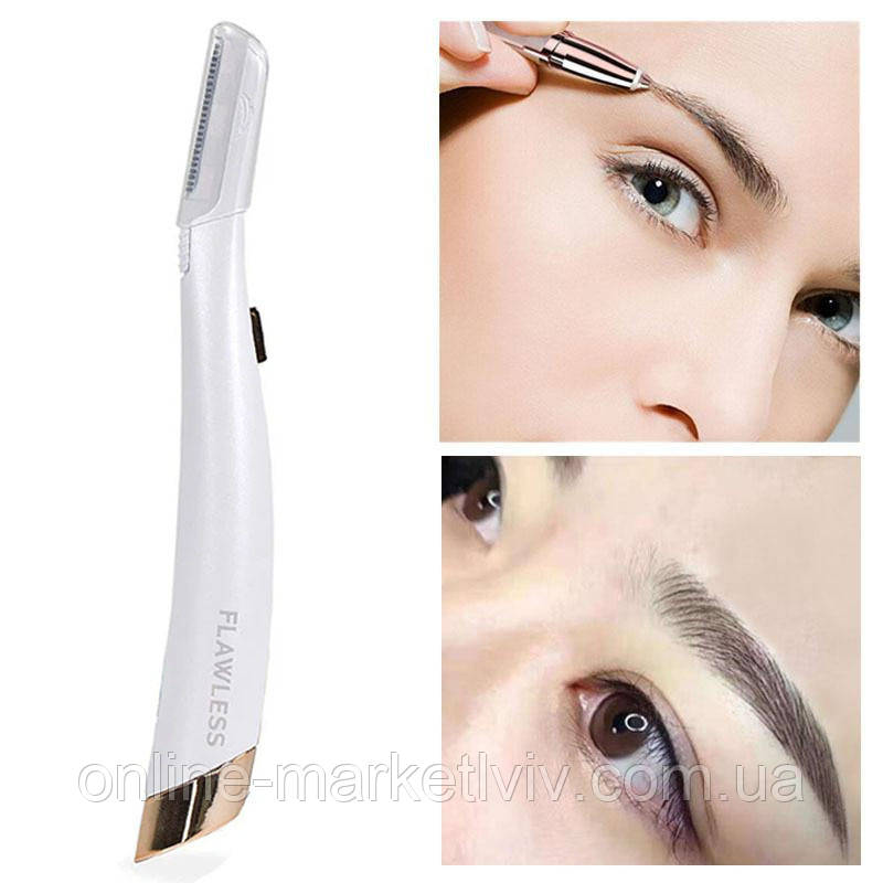 Жіночий триммер для обличчя Flawless Dermaplane GLO / Портативний Епілятор-Бритва з підсвічуванням