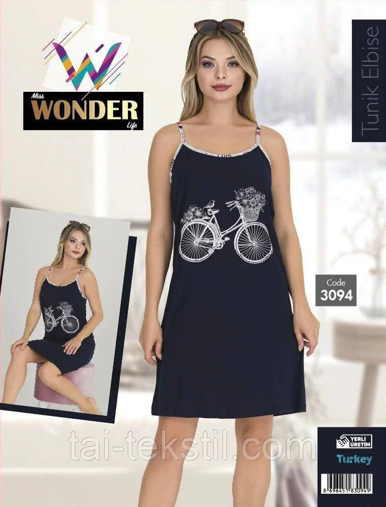 Домашня туніка-нічна сорочка якість бавовна з лайкрою т.м Miss Wonder life Туреччина