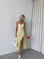Платье миди женское красивое летнее на регуляторах с разрезом по ноге Smvk7336