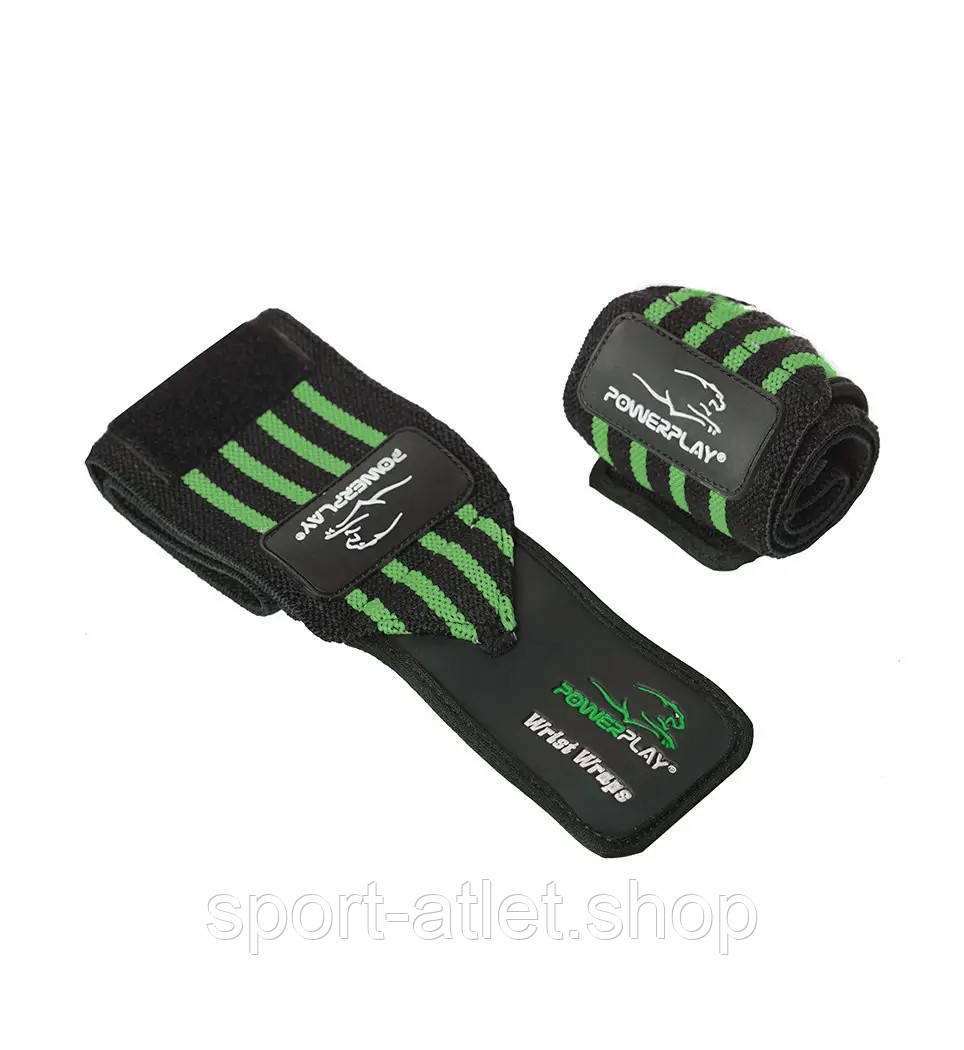 Бинти кистьові Power Play 3081, Black/Green, фото 1