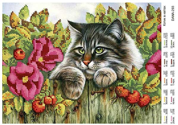 Котик в квітах