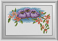Алмазна мозаїка Пташенята Dream Art 30121 25х39см 22 квітів, квадр.стрази, повна зашивання. Набір алмазній, фото 1