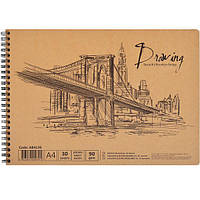 Альбом для малювання А4 "KRAFT" 30 аркушів, 90 г/м2, на спіралі