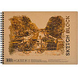 Альбом для малювання А4 "KRAFT" 30 аркушів, 90 г/м2, на спіралі, фото 2