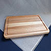 Дошка для подачі страв прямокутна на 4 секції двостороння з ясеня, фото 3
