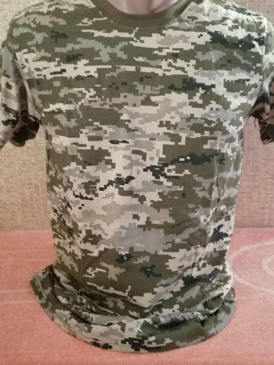 Військова бавовняна футболка піксель, армійська камуфляжна футболка піксель ЗСУ 58