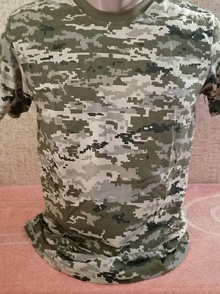 Військова бавовняна футболка піксель, армійська камуфляжна футболка піксель ЗСУ 58, фото 2