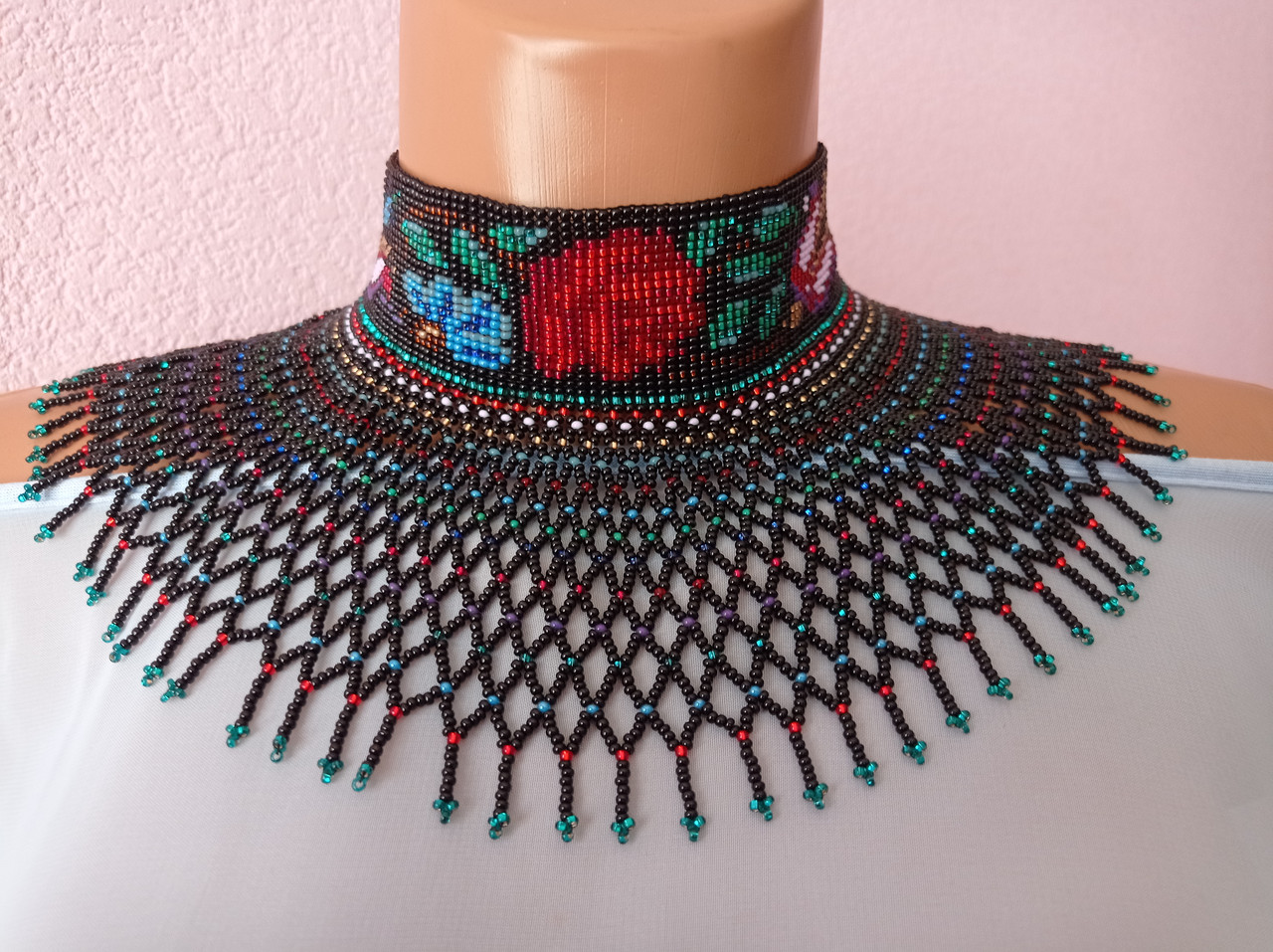 Ожерелье женское из чешского бисера силянка до вышиванки - фото 1 - id-p1416765764