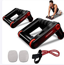 Тренажер для преса та віджимань AB roller push up 3 в 1/еспандер для зміцнення всього тіла
