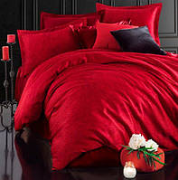 Комплект постельного белья евро Iyi Geceler Istanbul Сатин Clara красный
