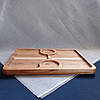 Дошка для подачі страв прямокутна на 4 секції двостороння з ясеня, фото 9