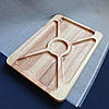 Дошка для подачі страв прямокутна на 5 секцій двостороння з ясеня, фото 4