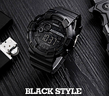 Водонепроникний спортивний чоловічий годинник із підсвіткою і будильником із каучуковим ремінцем, фото 6