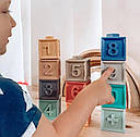 Набір розвиваючих сенсорних кубиків M1002 тактильні силіконові кубики в наборі з 12 шт Монтесорі, фото 3