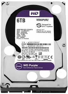 Жесткий диск Western Digital Purple 6TB 64MB 5400rpm WD60PURZ 3.5 SATA III