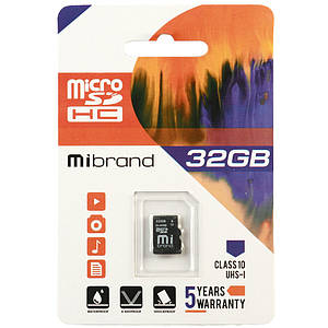 Карта пам' яті microSDHC Mibrand 32 GB Class 10