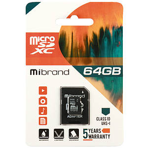 Картка пам'яті microSDXC Mibrand 64 GB Class 10