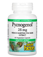 Natural Factors, Pycnogenol, пигногенол, 25 мг, 60 растительных капсул
