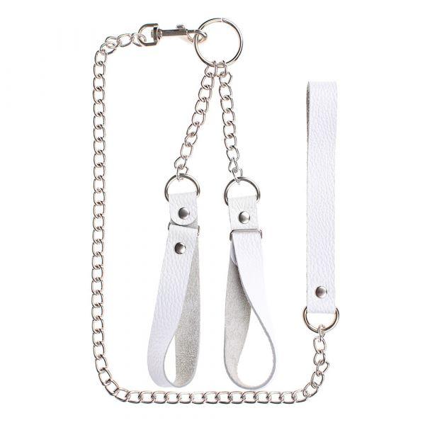 Наручники з повідцем Gentle Hold, White, фото 1