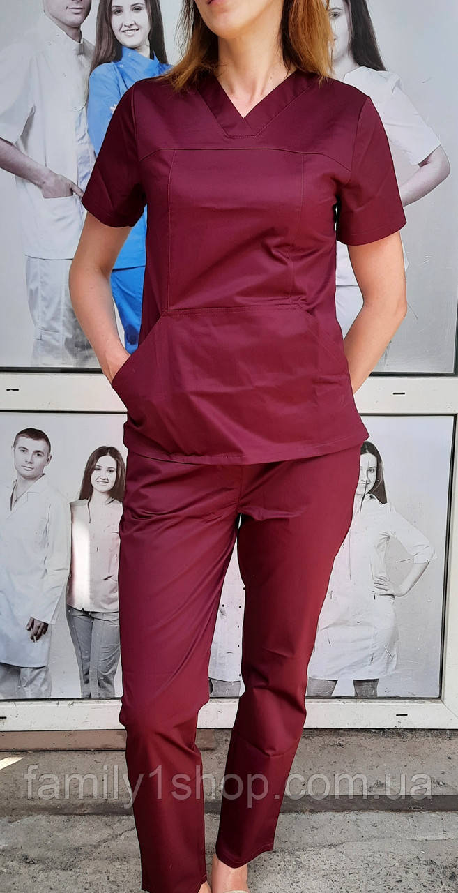 Медичний жіночий хірургічний костюм зі стрейч-котону.