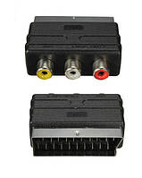 Перехідник SCART M -> RCAx3 F, AV