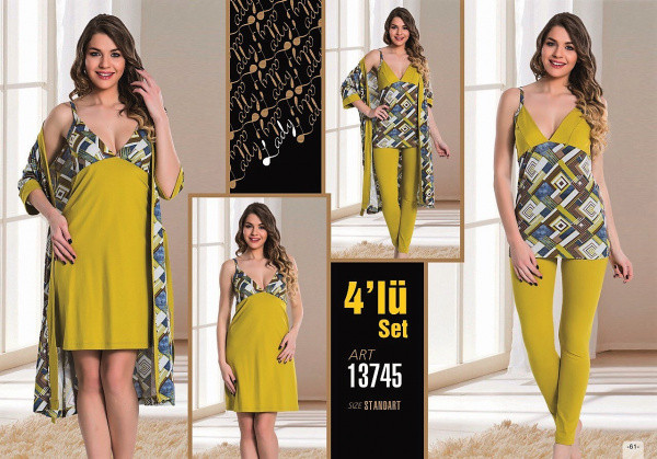 Домашній костюм жіночий 4 предметів LADY TEXTILE 13745