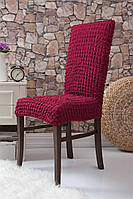 Набір чохлів натяжних 6 штук на стільці універсальний розмір, креш Туреччина фіолетовий