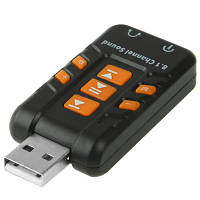 Звукова плата USB, Virtual 8.1 Channel чорний, RTL (B00226)