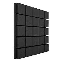 Панель из акустического поролона Ecosound Tetras Black 50x50см, 30мм, цвет чёрный графит