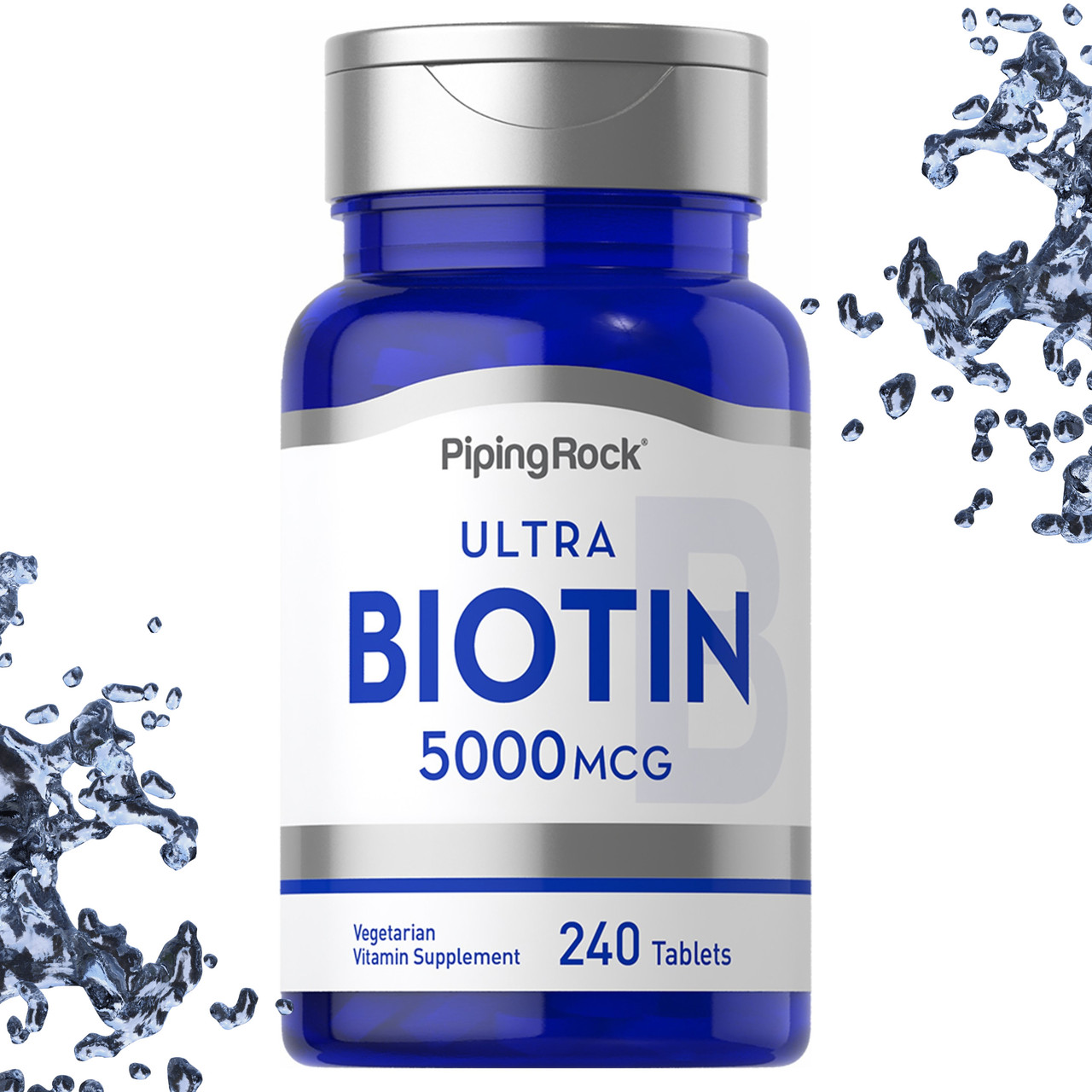 Біотин Piping Rock Biotin 5000 мкг 240 вегетаріанських таблеток, фото 1
