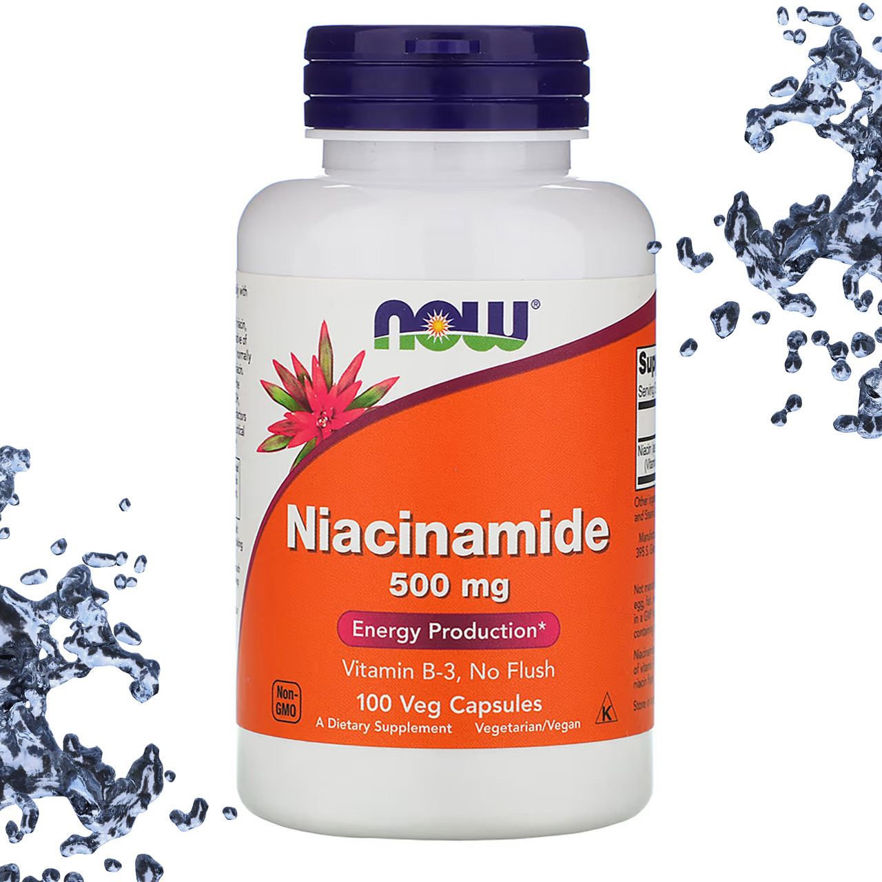 Ніацинамід NOW Foods Niacinamide (Нікотиномід) 500 мг 100 вегетаріанських капсул, фото 1
