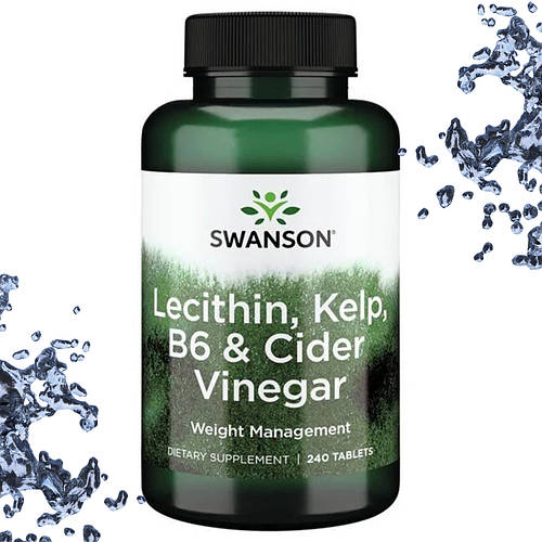 Swanson Lecithin, Kelp, B6 & Cider Vinegar (Лецитин, водоросли, B6 и