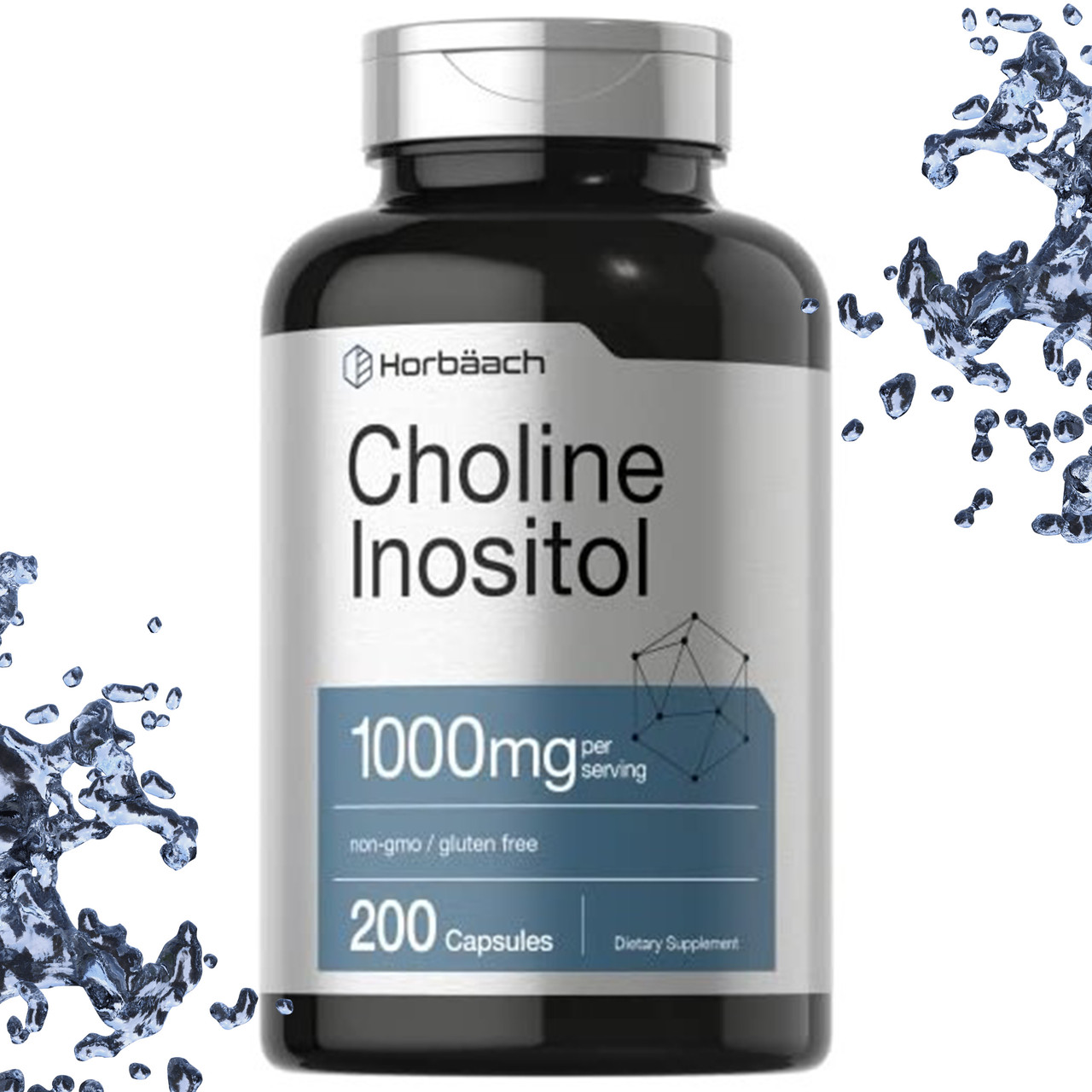 Холін і Інозітол для мозку Horbach Choline Inositol 1000 мг на порцію 200 капсул, фото 1