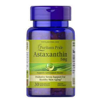 Астаксантин, Puritan's Pride Astaxanthin 5 mg 30 капсул