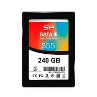 Жорсткий диск внутрішній SSD Silicon Power Slim S55 (SP240GBSS3S55S25) Black 240GB