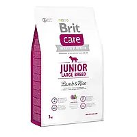 Brit Care Junior Large Breed Lamb Rice (Брит Кеа Джуниор) сухой корм для молодых крупных собак при аллергии 3 кг.