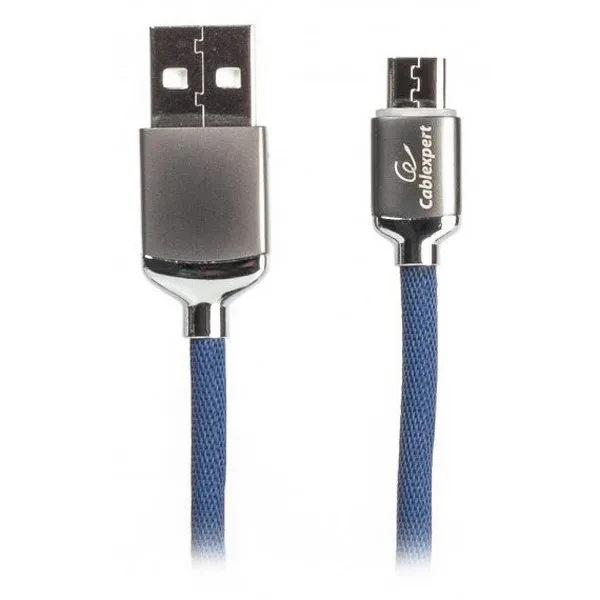 Дата-кабель Cablexpert 1m USB(тато) - microUSB(тато) Blue, фото 1