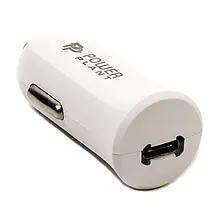 Автомобільний адаптер для телефона PowerPlant SC230068 White (1xUSB 2.2 А Type-C адаптер)