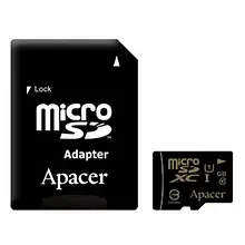 Карта памяті Apacer AP64GMCSX10U1-R Black 64GB microSDHC З адаптером Class 10 UHS-I