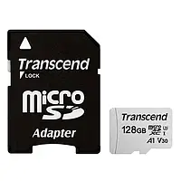 Карта памяті Transcend 300S TS128GUSD300S-A Black 128GB microSDHC З адаптером Class 10 UHS-I U3